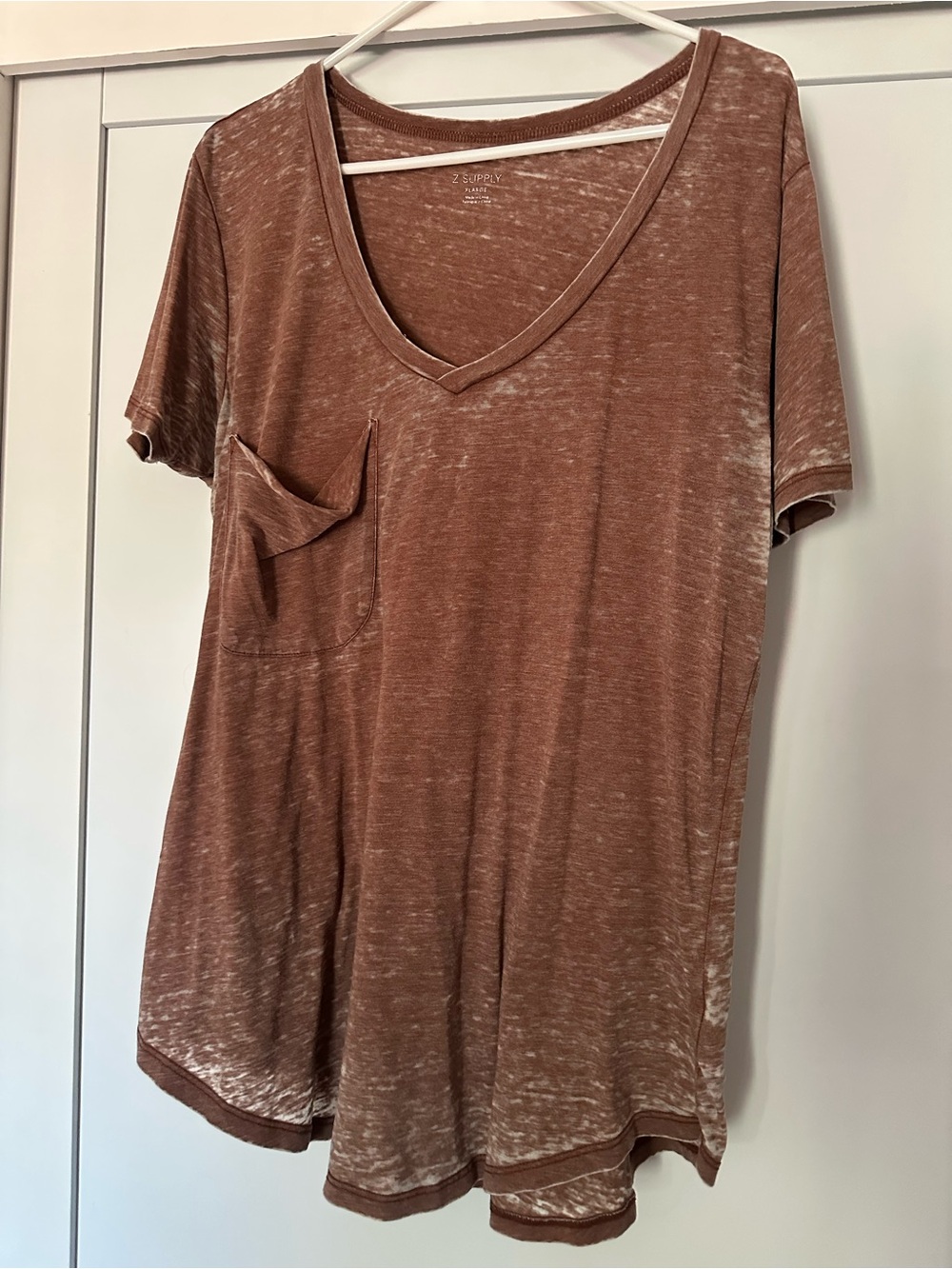 Z Supply Rust Slub Pocket V-Neck Tee
